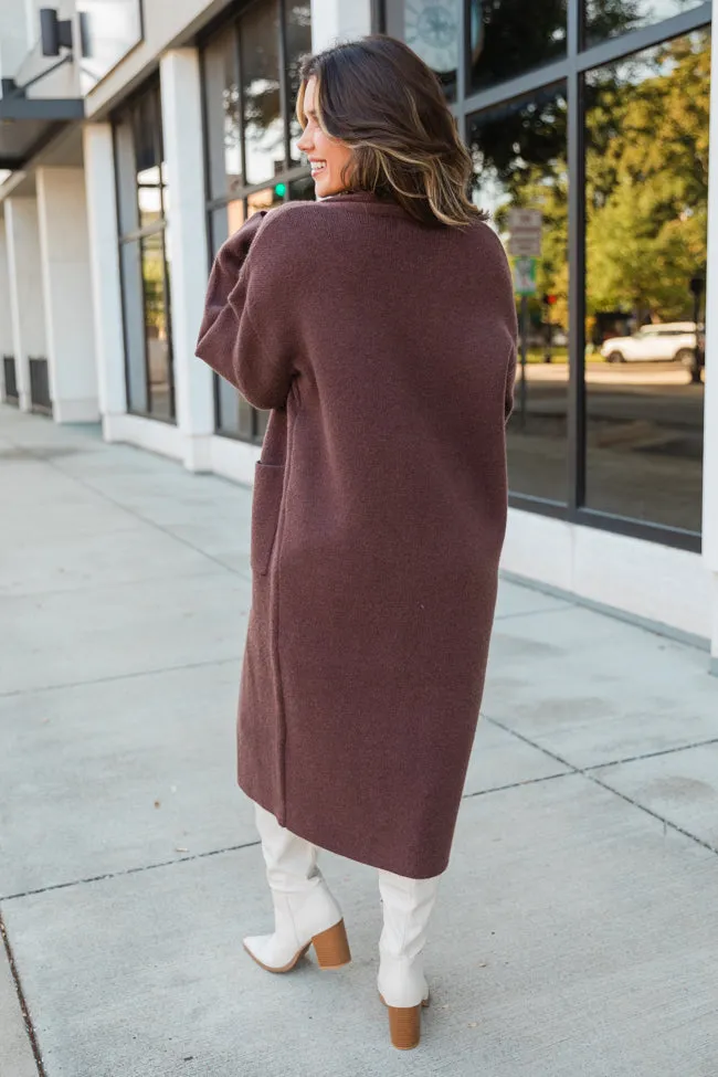 Go Where You Choose Chocolate Long Cardigan sold by Pink Lily product image thumbnail 4