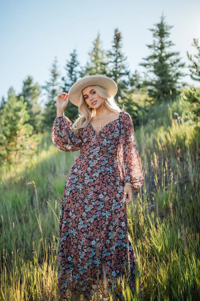 In The Air Multi Floral Lace Detail Maxi Dress FINAL SALE sold by Pink Lily product image thumbnail 2