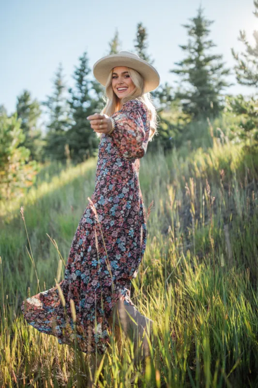 In The Air Multi Floral Lace Detail Maxi Dress FINAL SALE sold by Pink Lily