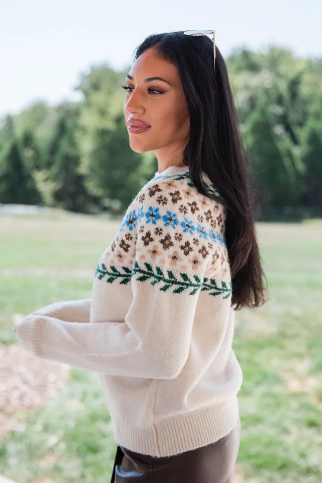 Floral Affair Ivory Multi Flower Fair Isle Sweater FINAL SALE sold by Pink Lily product image thumbnail 4