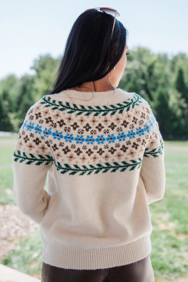 Floral Affair Ivory Multi Flower Fair Isle Sweater FINAL SALE sold by Pink Lily product image thumbnail 5