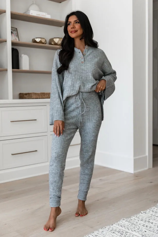 Downtime Heather Grey Ribbed Sweater Set sold by Pink Lily product image thumbnail 2