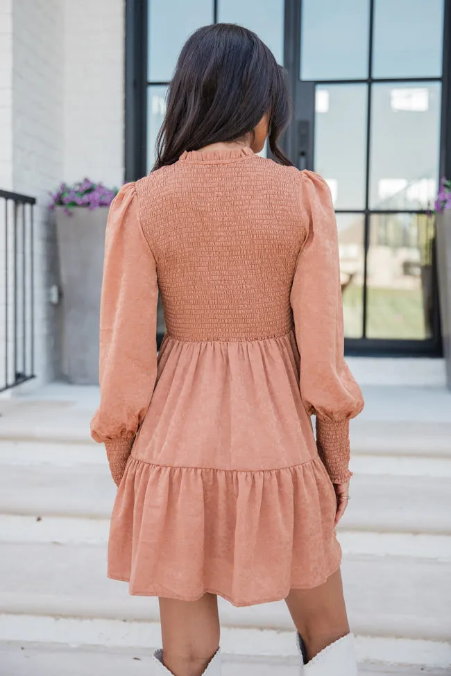 Long Nights Camel Textured Mini Dress FINAL SALE sold by Pink Lily product image thumbnail 4