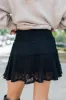 Through The Garden Black Lace Mini Skort SALE sold by Pink Lily