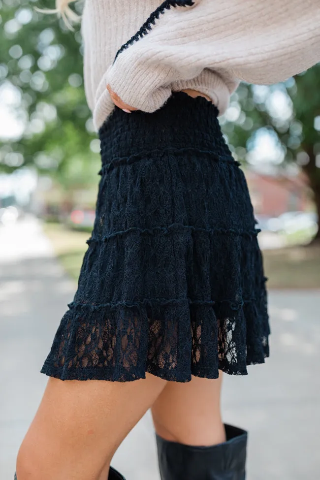 Through The Garden Black Lace Mini Skort sold by Pink Lily product image thumbnail 3