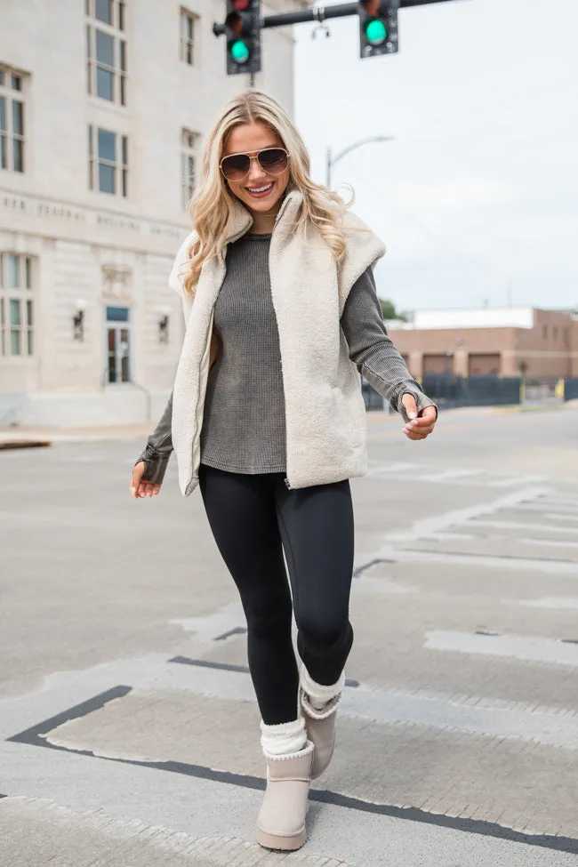 Take Notes Beige Sherpa Vest SALE sold by Pink Lily product image thumbnail 2