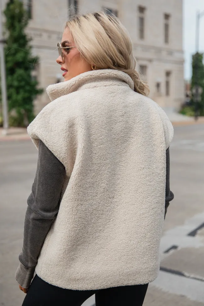 Take Notes Beige Sherpa Vest SALE sold by Pink Lily product image thumbnail 4