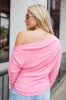 Filled With Hope Pink Brushed Rib Off The Shoulder Top sold by Pink Lily