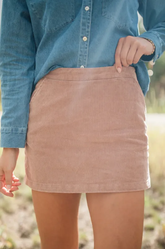 Inside Scoop Rust Washed Corduroy Skort FINAL SALE sold by Pink Lily