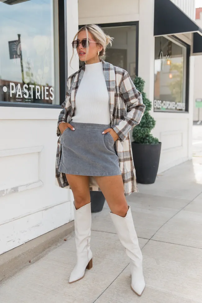 Inside Scoop Charcoal Blue Washed Corduroy Skort sold by Pink Lily product image thumbnail 2