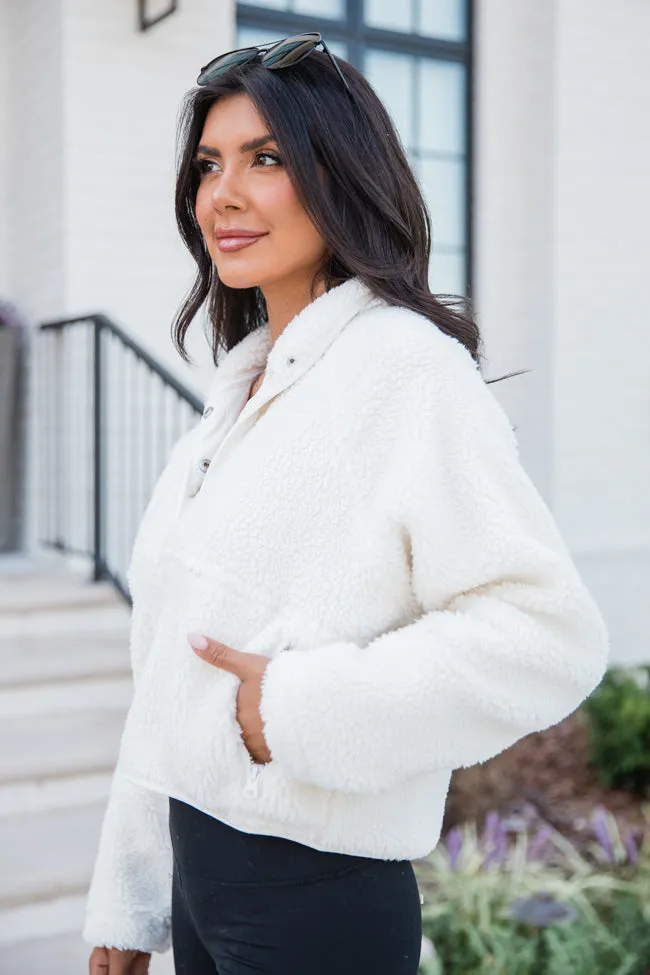 Headed To The Slopes White Sherpa Pullover FINAL SALE sold by Pink Lily product image thumbnail 4