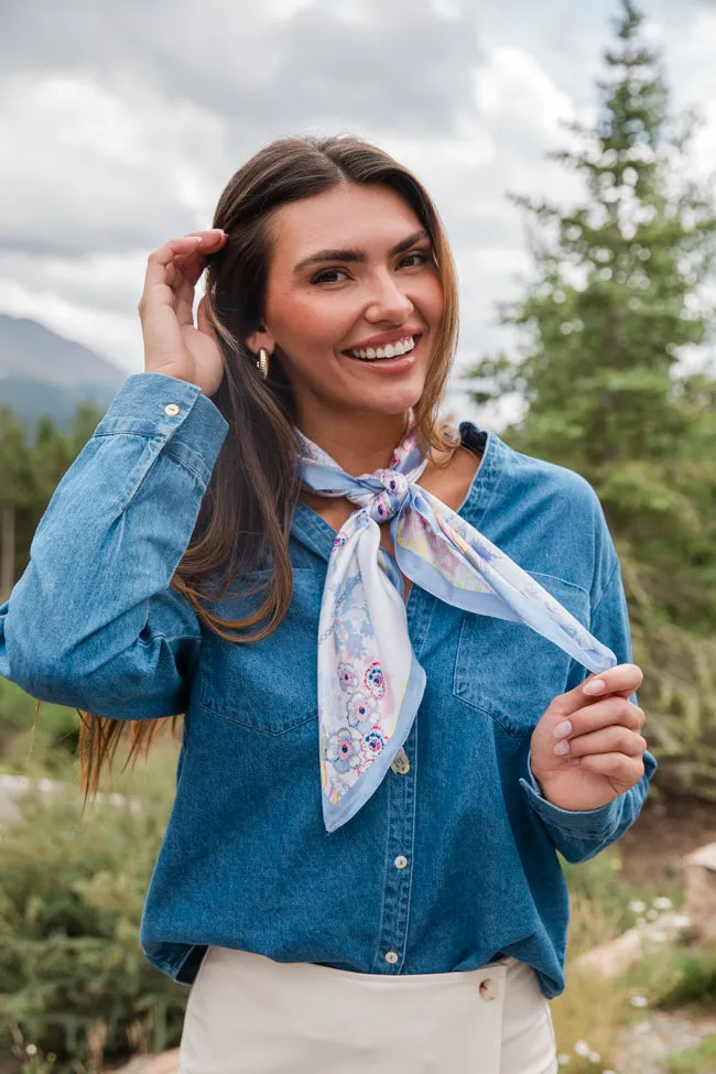 Blue Floral Bandana sold by Pink Lily product image thumbnail 2