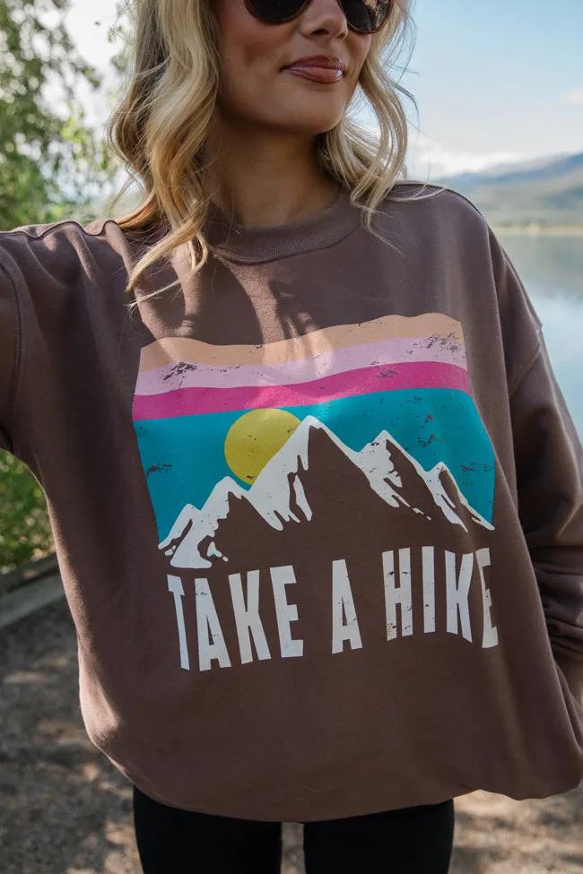 Take A Hike Mocha Graphic Sweatshirt FINAL SALE sold by Pink Lily