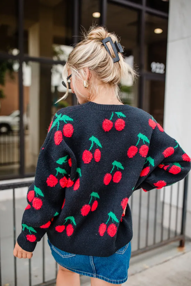 I Pick You Black Cherry Print Crew Neck Sweater sold by Pink Lily product image thumbnail 5