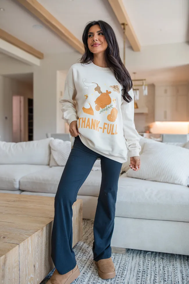ThankFULL Cream Oversized Graphic Sweatshirt sold by Pink Lily product image thumbnail 3