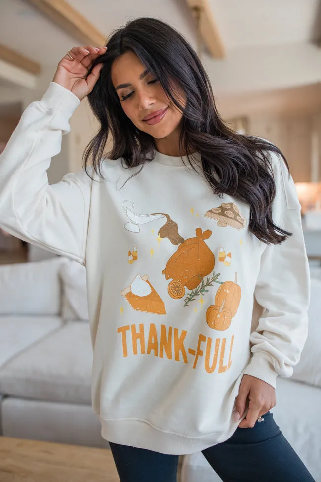 ThankFULL Cream Oversized Graphic Sweatshirt sold by Pink Lily product image thumbnail 2