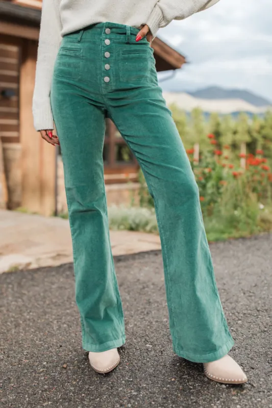 I Can't Forget Green Button Fly Corduroy Pants sold by Pink Lily