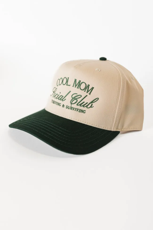 Cool Mom Social Club Dark Green and Natural Trucker Hat sold by Pink Lily product image thumbnail 2