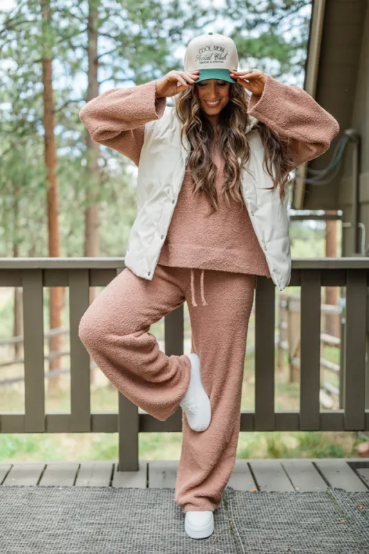 Dawn Teddy Fuzzy Lounge Pants Emily Fauver X Pink Lily sold by Pink Lily