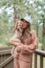 Dawn Teddy Fuzzy V-Neck Sweater Emily Fauver X Pink Lily sold by Pink Lily