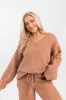 Dawn Teddy Fuzzy V-Neck Sweater Emily Fauver X Pink Lily sold by Pink Lily