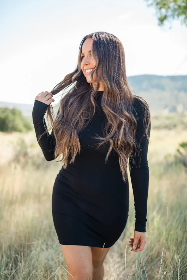 Mary Beth Black Ribbed Knit Dress Emily Fauver X Pink Lily sold by Pink Lily product image thumbnail 3