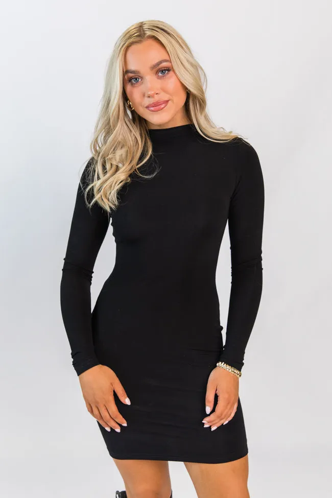 Mary Beth Black Ribbed Knit Dress Emily Fauver X Pink Lily sold by Pink Lily product image thumbnail 4