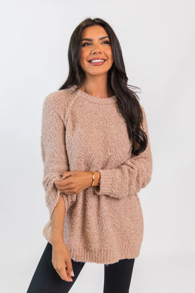 Elizabeth Mushroom Fuzzy Crew Neck Sweater Emily Fauver X Pink Lily sold by Pink Lily product image thumbnail 5