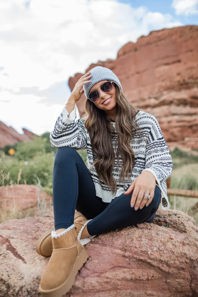 Grace Ivory and Black Printed Crew Neck Sweater Emily Fauver X Pink Lily sold by Pink Lily product image thumbnail 2