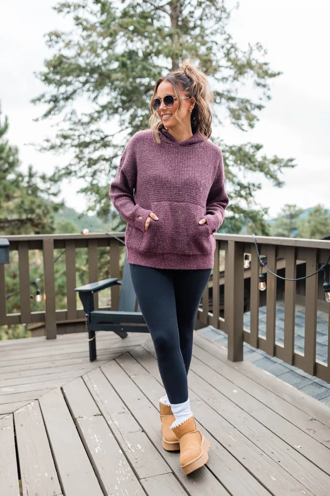 Susan Wine Oversized Waffle Hooded Sweater Emily Fauver X Pink Lily sold by Pink Lily product image thumbnail 2