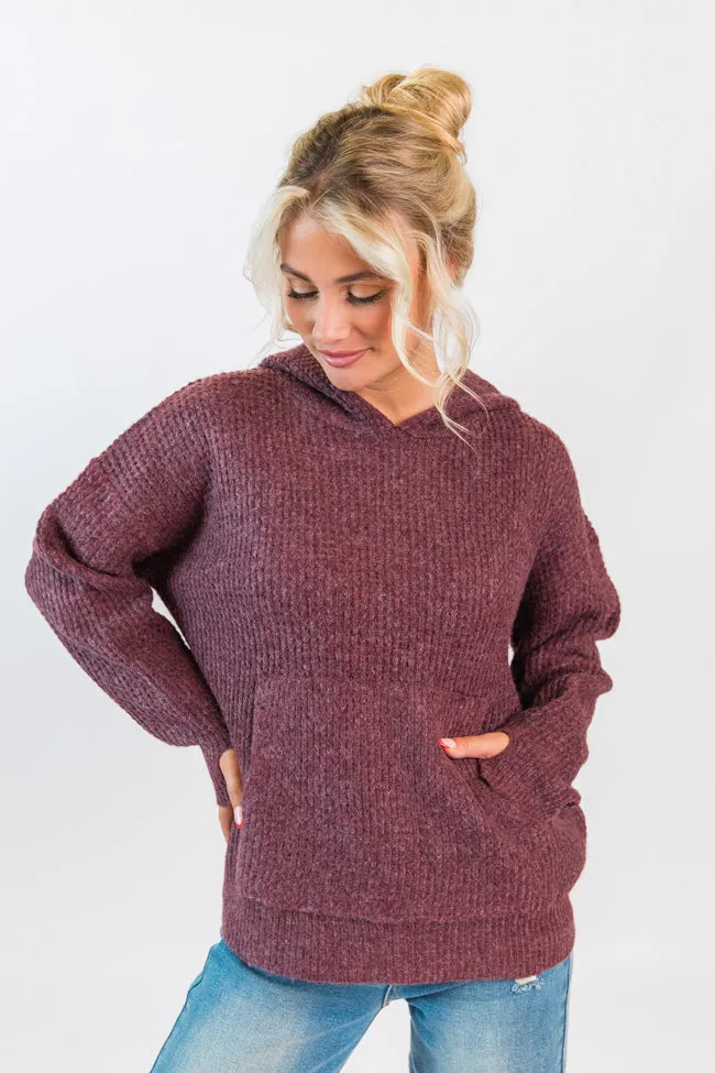 Susan Wine Oversized Waffle Hooded Sweater Emily Fauver X Pink Lily sold by Pink Lily product image thumbnail 5