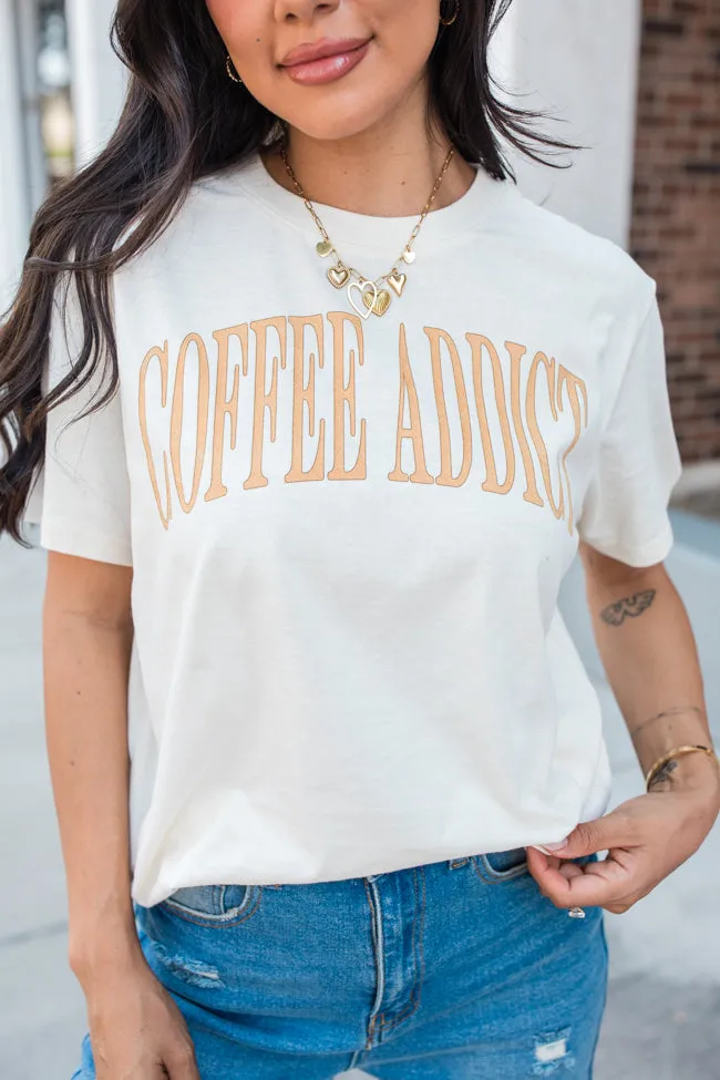 Coffee Addict Cream Oversized Graphic Tee sold by Pink Lily