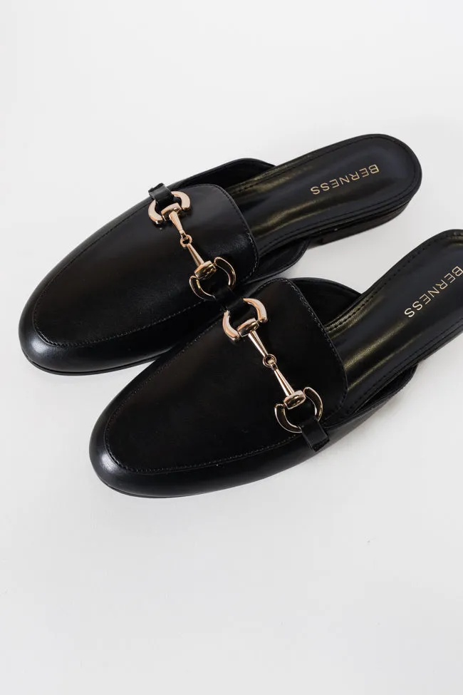 Sabrina Black Slip-On Leather Mule SALE sold by Pink Lily