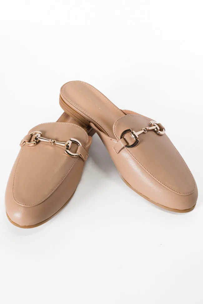 Sabrina Beige Slip-On Leather Mule sold by Pink Lily