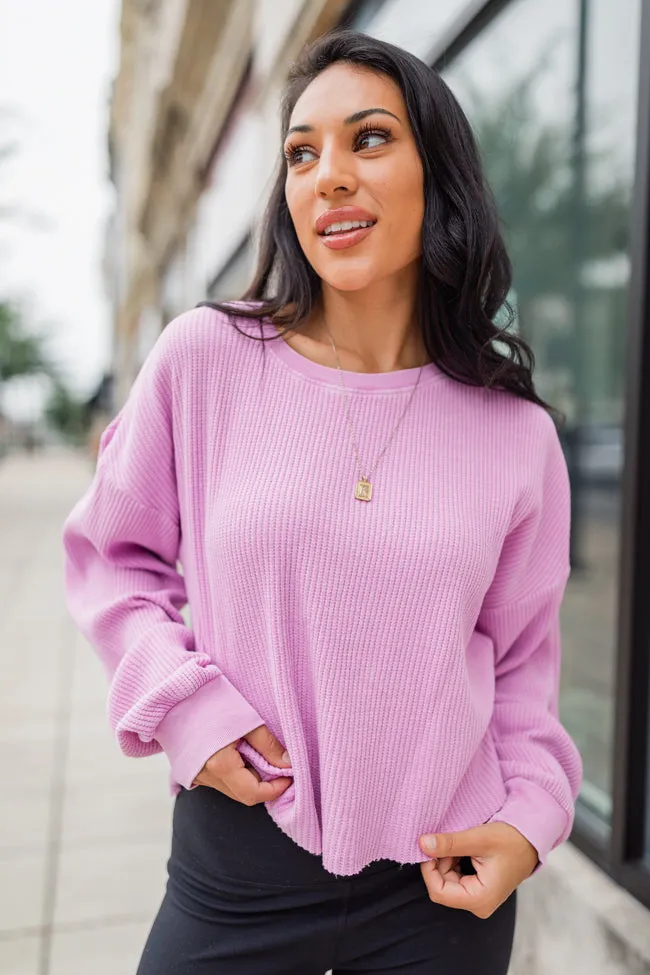 Fun and Games Pink Acid Washed Waffle Long Sleeve Tee FINAL SALE sold by Pink Lily product image thumbnail 3