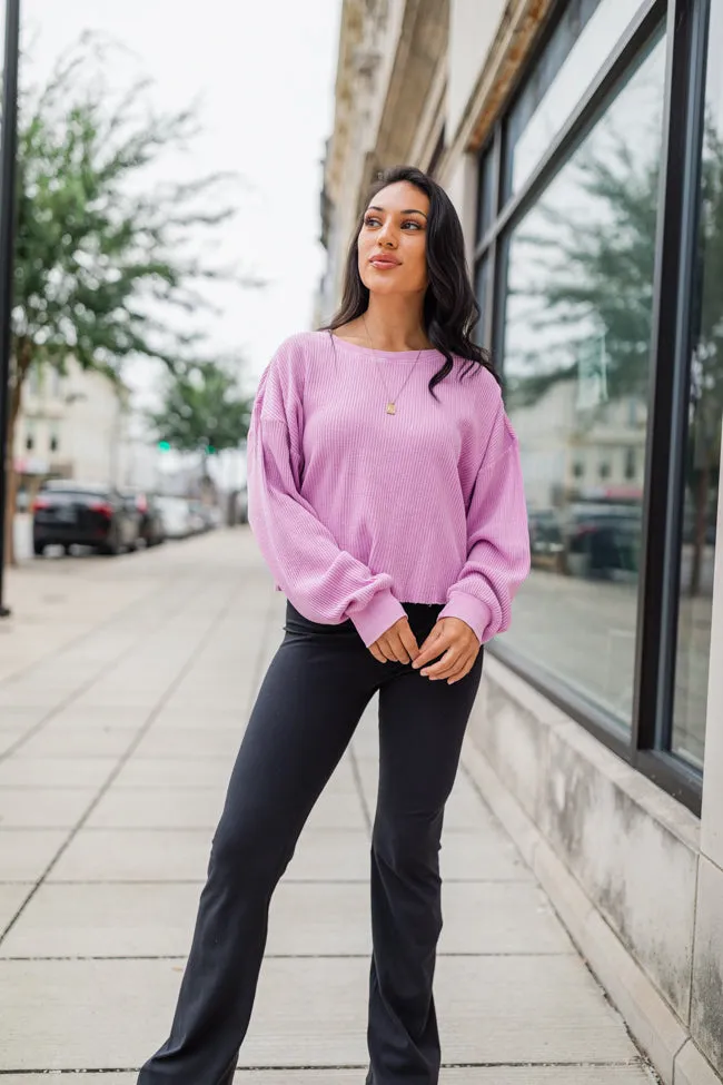 Fun and Games Pink Acid Washed Waffle Long Sleeve Tee FINAL SALE sold by Pink Lily product image thumbnail 2