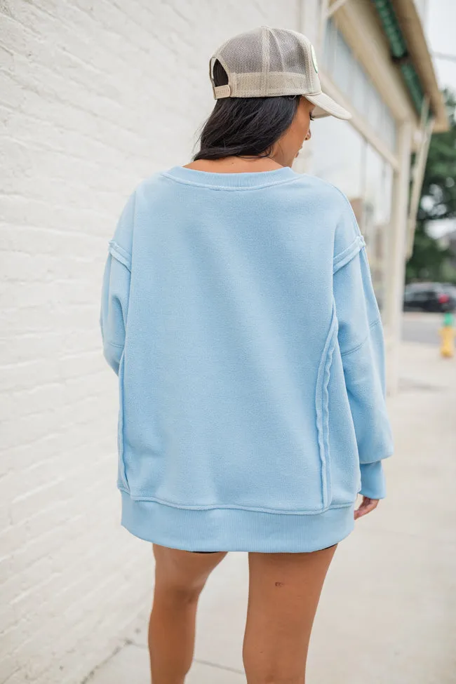 Scouted Out Blue Oversized Fleece Sweatshirt FINAL SALE sold by Pink Lily product image thumbnail 4