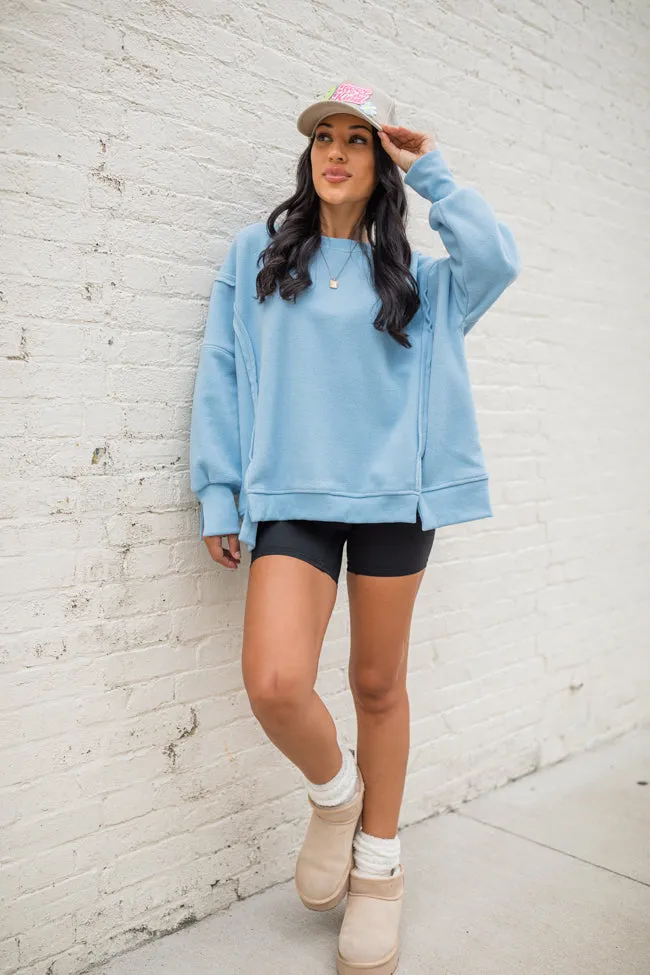 Scouted Out Blue Oversized Fleece Sweatshirt FINAL SALE sold by Pink Lily product image thumbnail 2