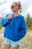 My Go To Blue Sherpa Quarter Zip Hooded Pullover sold by Pink Lily