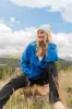 My Go To Blue Sherpa Quarter Zip Hooded Pullover sold by Pink Lily