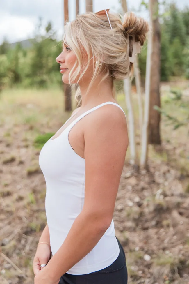 Miles Ahead White Square Neck Bra Tank Top FINAL SALE sold by Pink Lily product image thumbnail 3