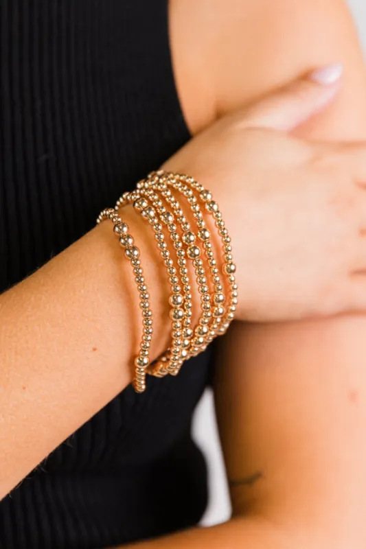 Gold Stretch Beaded Set sold by Pink Lily