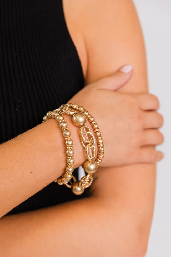 Stretch Gold Beaded Set sold by Pink Lily