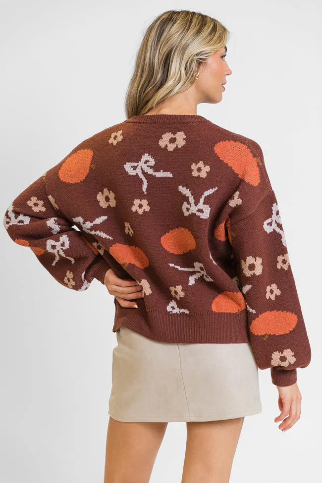 Pumpkin Spice Bliss Rust Bow Sweater FINAL SALE sold by Pink Lily product image thumbnail 5