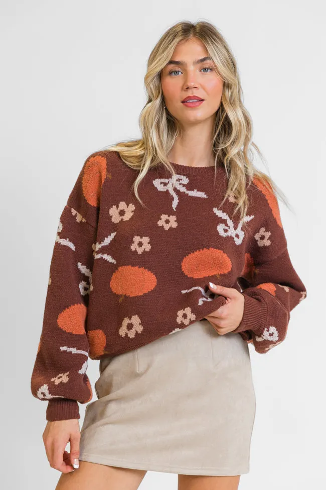 Pumpkin Spice Bliss Rust Bow Sweater FINAL SALE sold by Pink Lily product image thumbnail 2