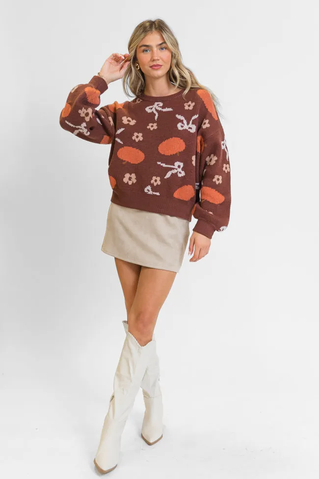 Pumpkin Spice Bliss Rust Bow Sweater FINAL SALE sold by Pink Lily product image thumbnail 3
