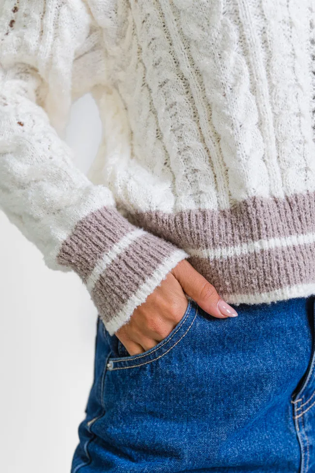 City Line Ivory Varsity V-Neck Sweater FINAL SALE sold by Pink Lily product image thumbnail 5