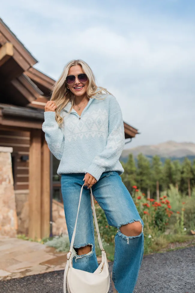 Wish We Were Blue Quarter Zip Pullover FINAL SALE sold by Pink Lily product image thumbnail 2