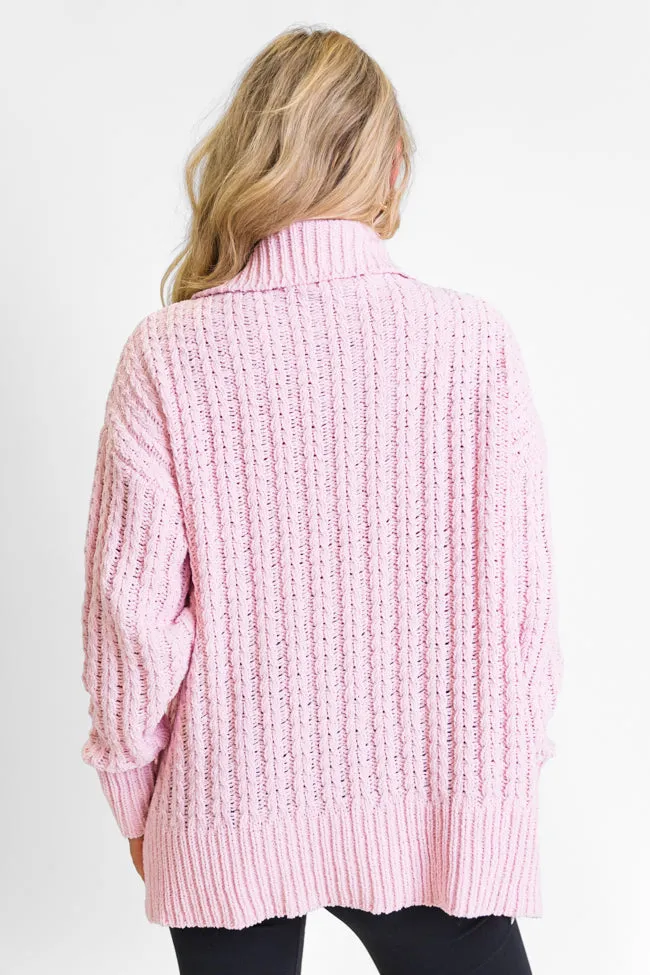Forever Yours Pink Cable Knit Chenille Quarter Zip Sweater FINAL SALE sold by Pink Lily product image thumbnail 5