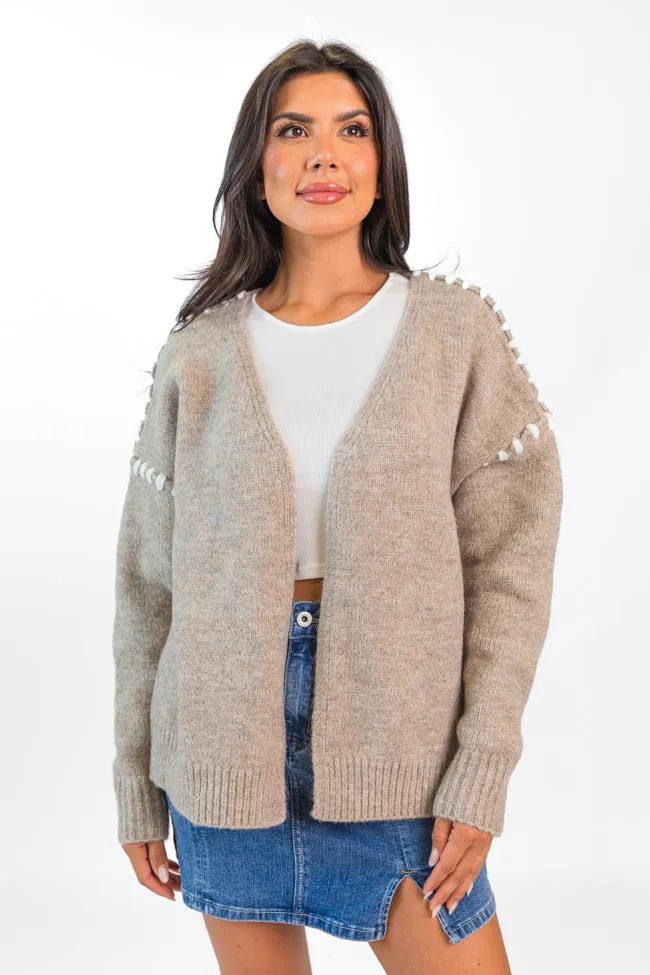 In Our Moment Taupe Stitch Detail Cardigan FINAL SALE sold by Pink Lily product image thumbnail 4